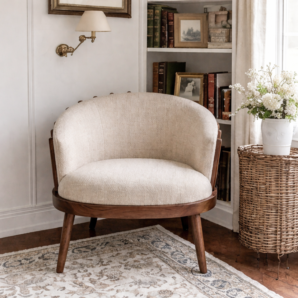 ShanaWood Spindle Back Barrel Accent Chair - view 5