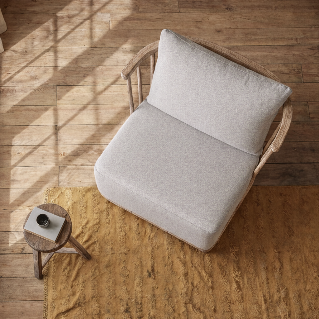 ShanaWood Spindle Side Panel Accent Chair with Loose Cushions - view 5