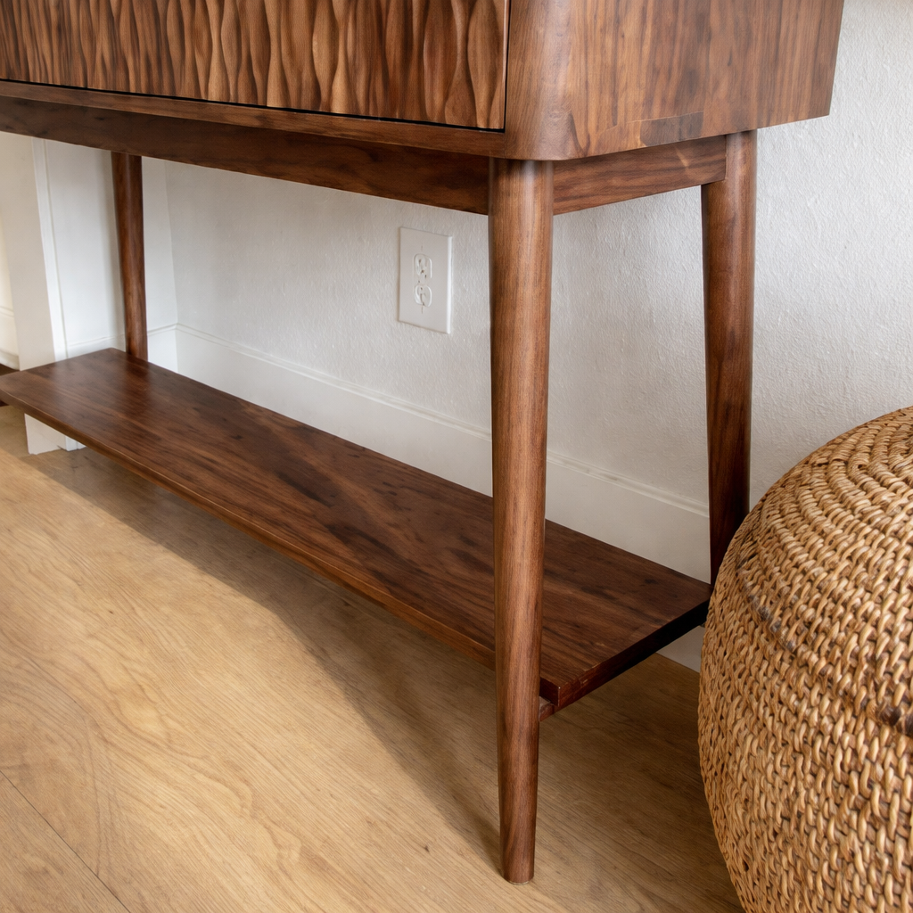 ShanaWood Textured-Front Console Table with Open Shelf - view 4