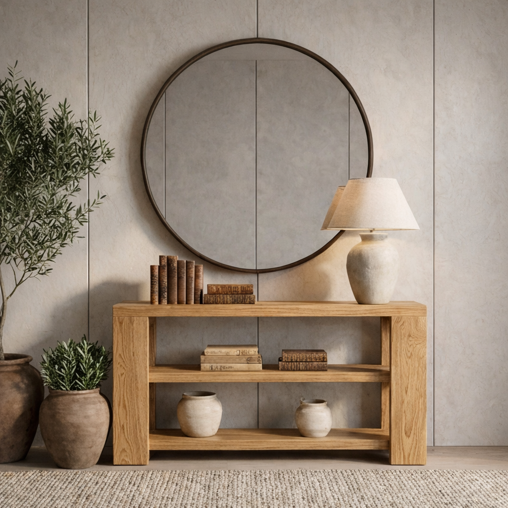 ShanaWood Thick-Frame Console Table with Open Shelves - view 1