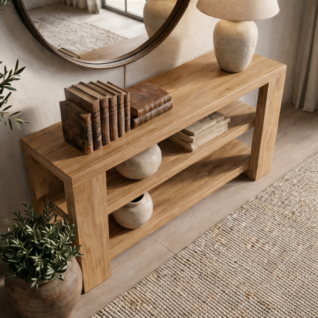 ShanaWood Thick-Frame Console Table with Open Shelves - view 2