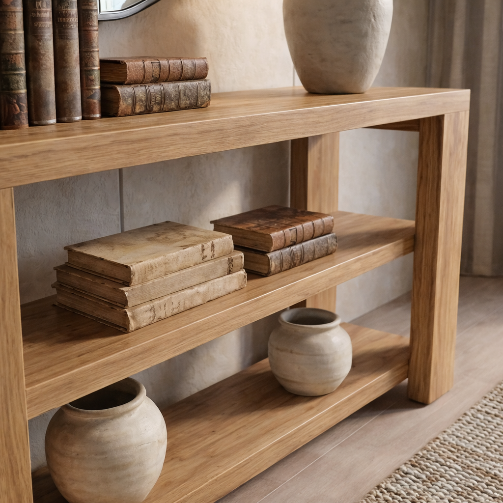 ShanaWood Thick-Frame Console Table with Open Shelves - view 3