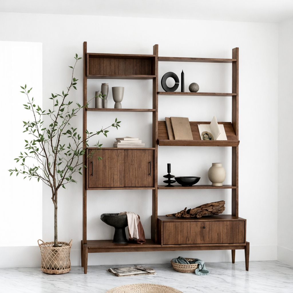 ShanaWood Wall Unit Bookcase with Cabinet and Drawer Storage - view 1