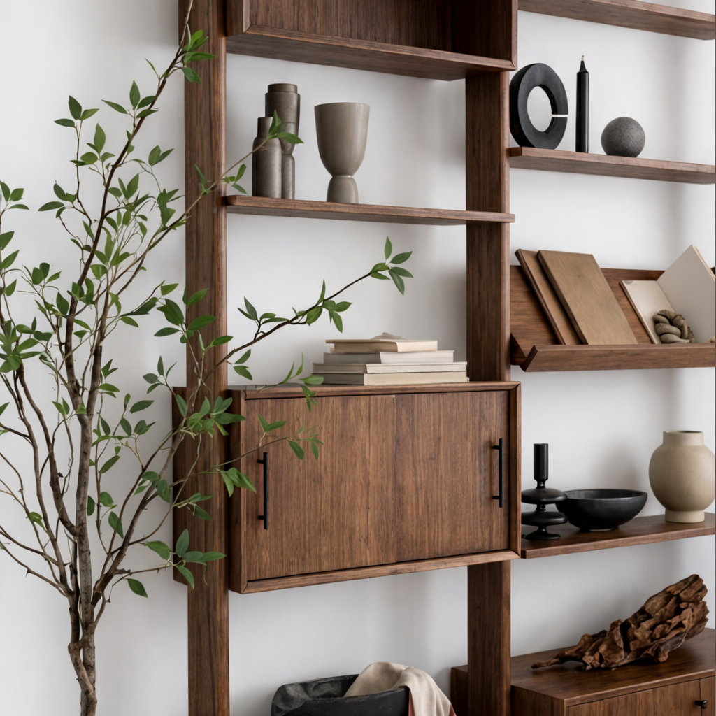 ShanaWood Wall Unit Bookcase with Cabinet and Drawer Storage - view 2