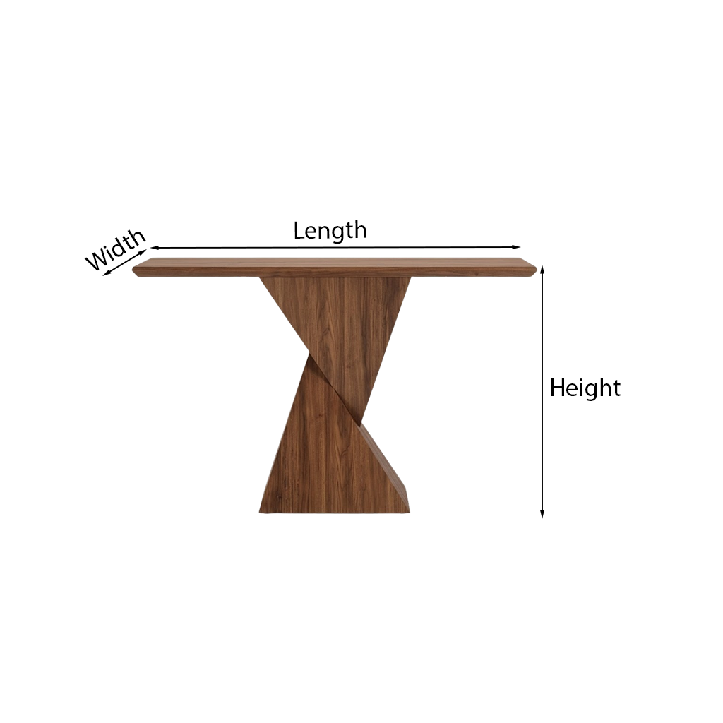 ShanaWood X-Base Console Table for Entryway and Living Room - dimensions